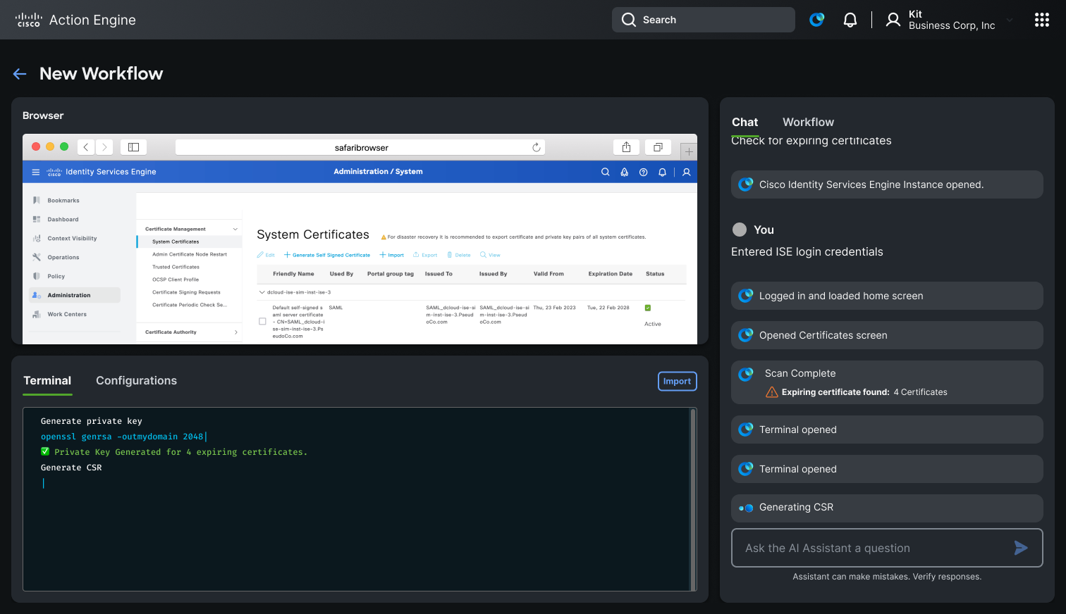 ActionEngine agentic workflow interface