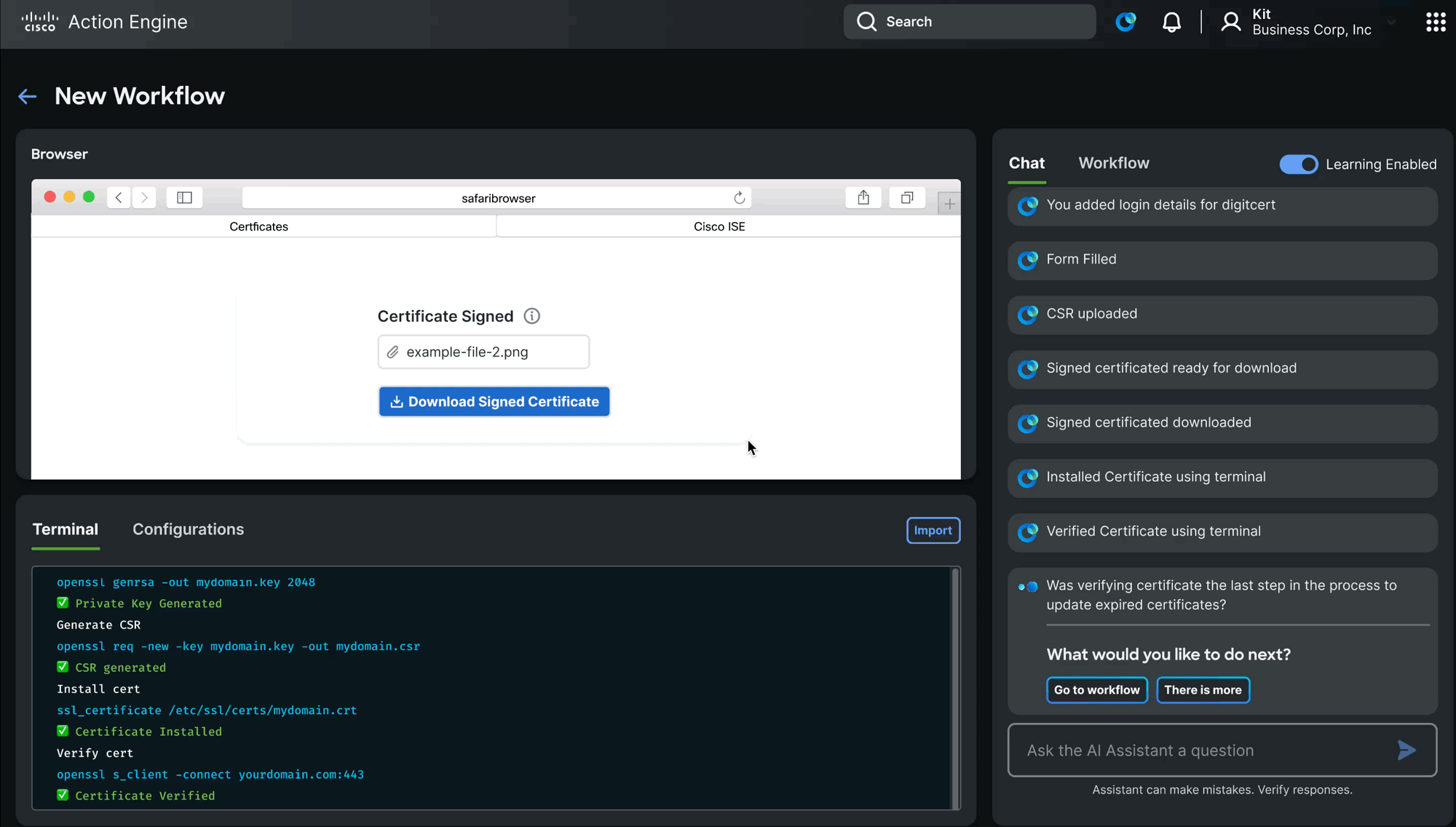 User reviewing and modifying a workflow draft before execution