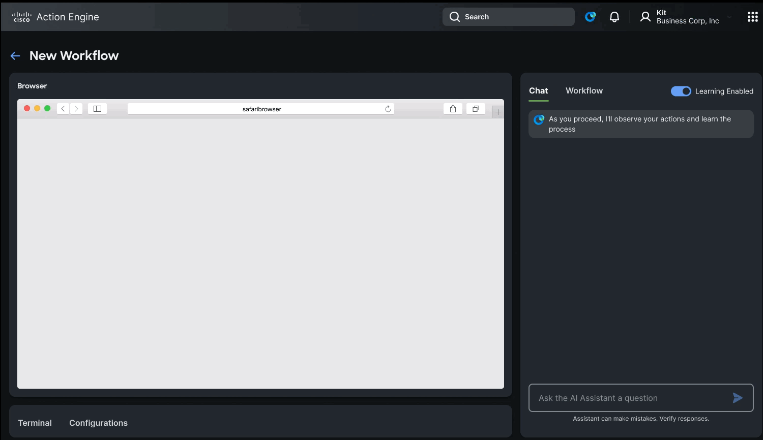 Agent observing and recording steps during user training