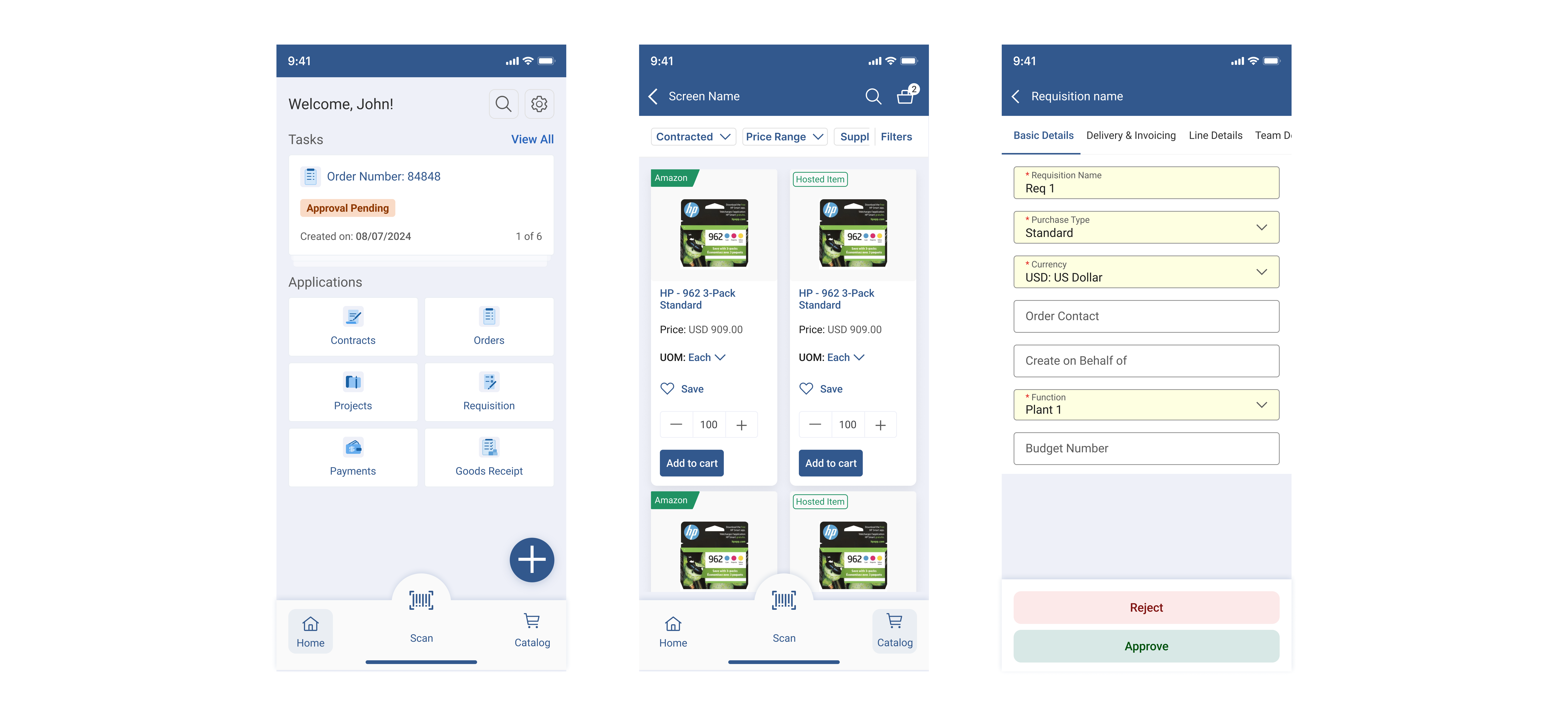 GEP Mobile App key screens