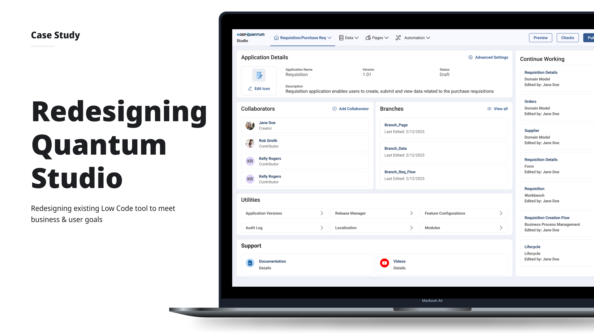 GEP Quantum Studio low-code platform